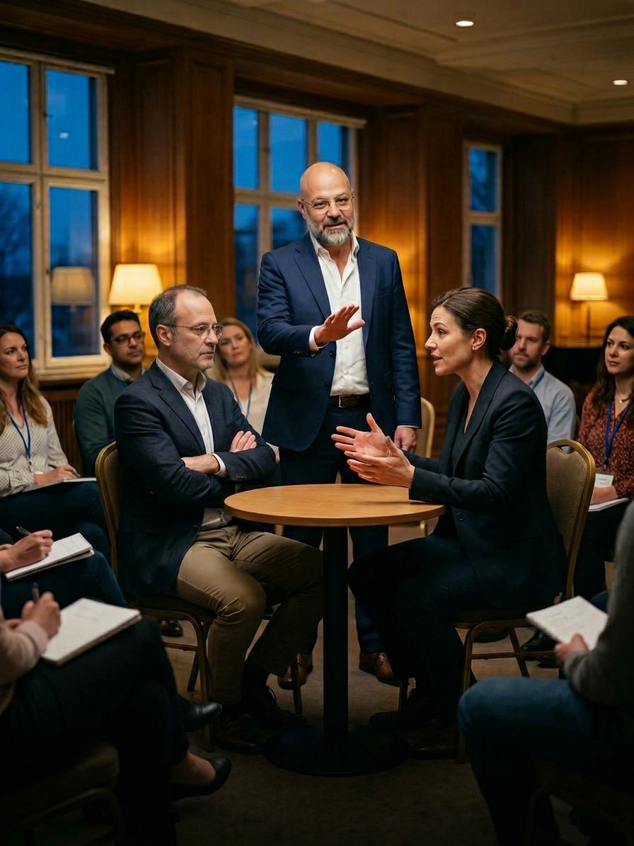 Atelier de mise en situation : un rendez-vous vendeur rejoué devant un groupe d'agents